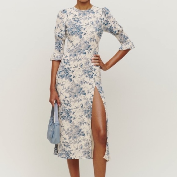 Reformation Dresses & Skirts - Reformation Carolena Floral Midi Dress Pompadour Size 6
